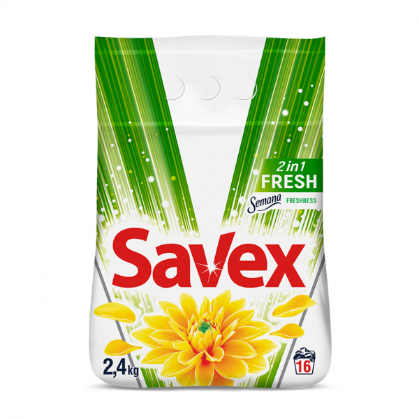 Լվացքի փոշի Savex Fresh 2in1 2,4 կգ.