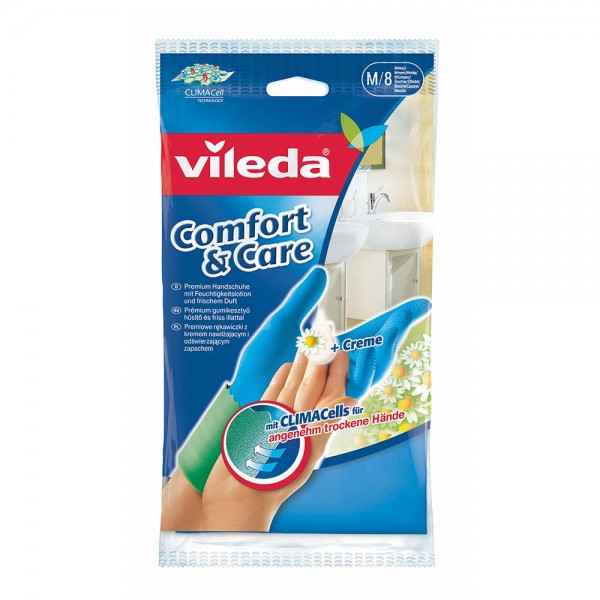 Լատեքսային ձեռնոցներ Vileda Comfort and Care, 1 զույգ, չափ M Լատեքսային ձեռնոցներ Vileda Comfort and Care, 1 զույգ, չափ M