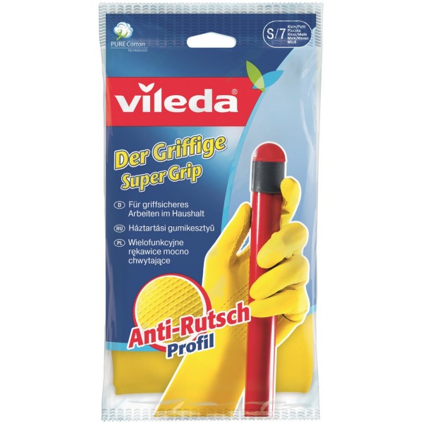 Ձեռնոցներ տնտեսական Vileda Super Grip, 1 զույգ, չափ S Ձեռնոցներ տնտեսական Vileda Super Grip, 1 զույգ, չափ S