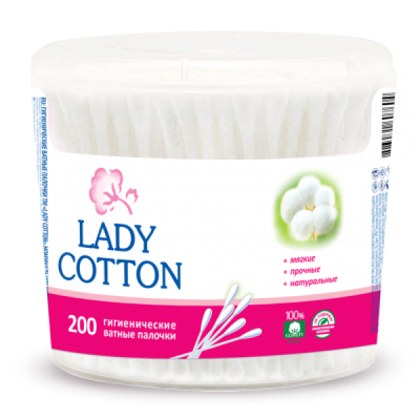 Բամբակյա փայտիկներ Lady Cotton 200 հատ Բամբակյա փայտիկներ Lady Cotton 200 հատ