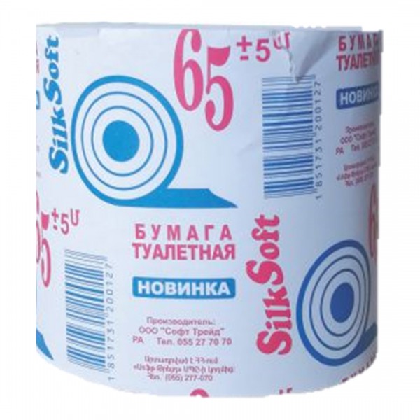 Զուգարանի թուղթ Silk Soft 65 մ միաշերտ Զուգարանի թուղթ Silk Soft 65 մ միաշերտ